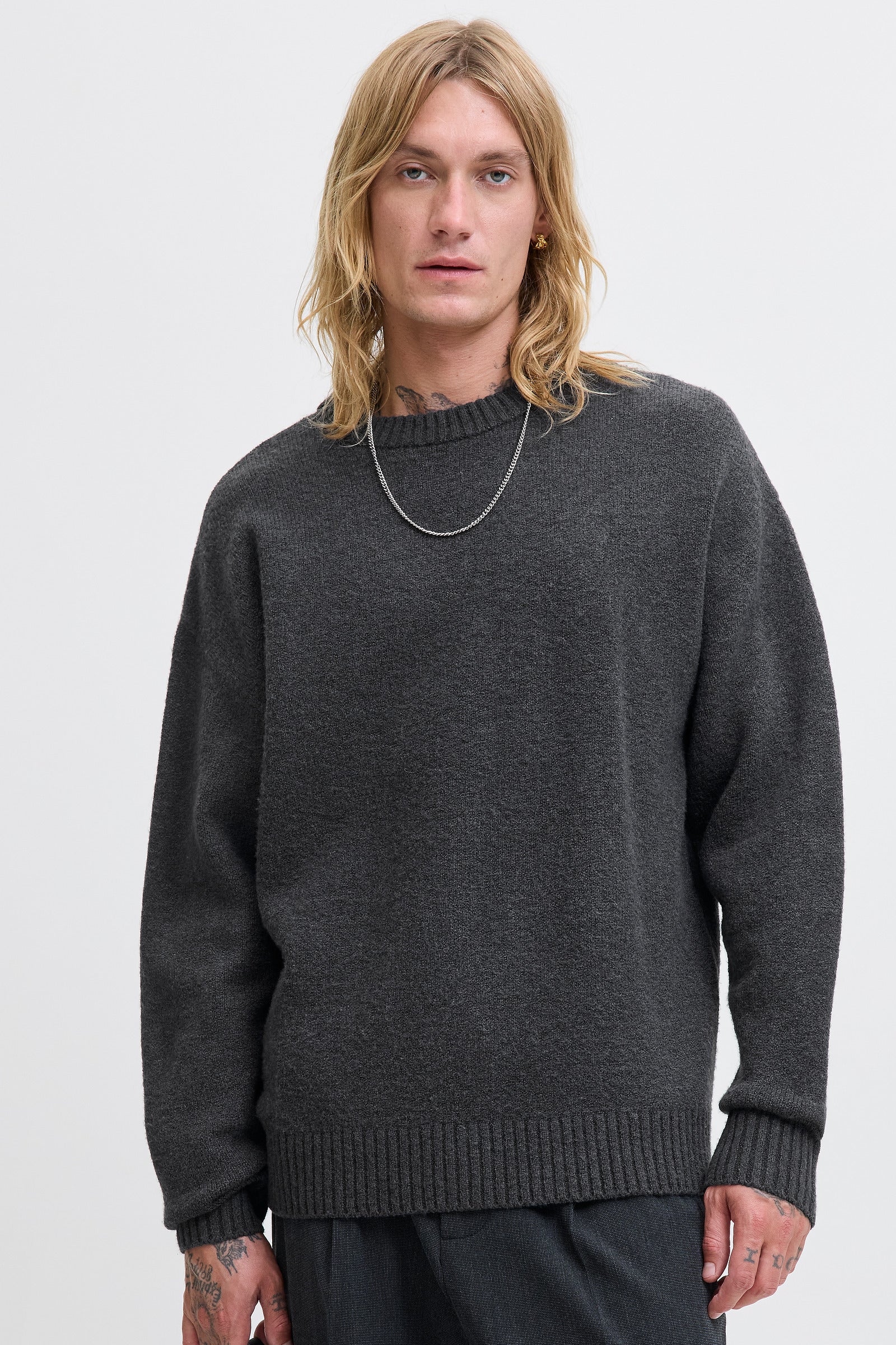 Jack & Jones Soho Ollie Knit Crew Neck SN Asphalt