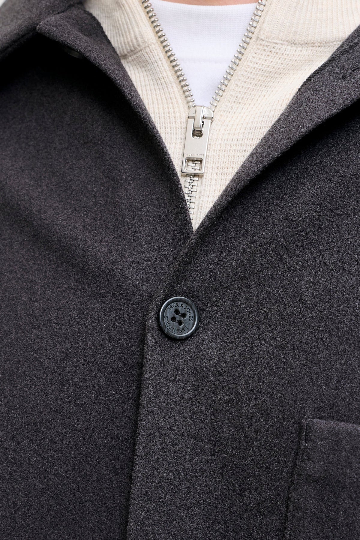 Jack & Jones Regent Overshirt Dark Grey Melange