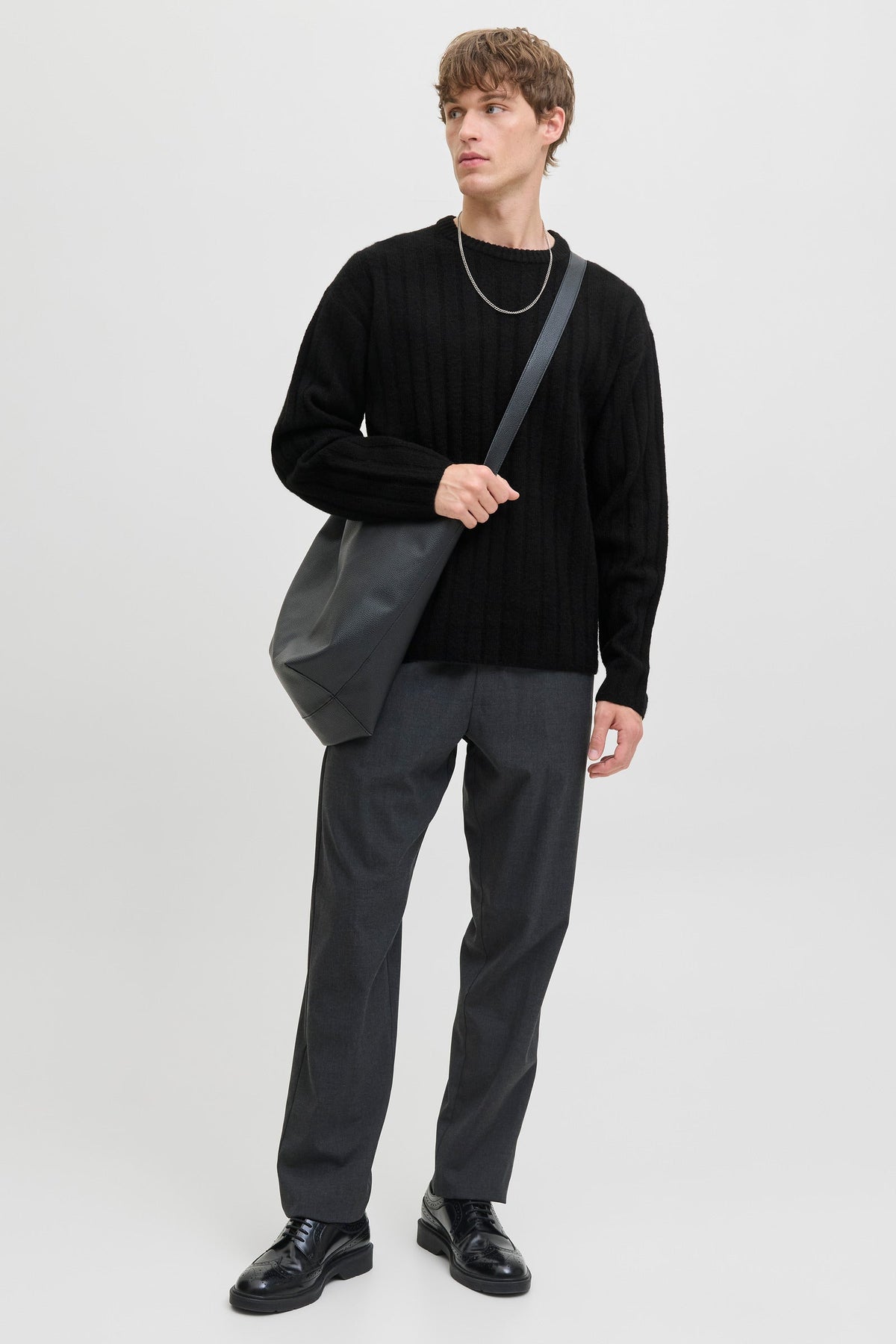 Jack & Jones Bradley Carter Knit Crew Neck Black