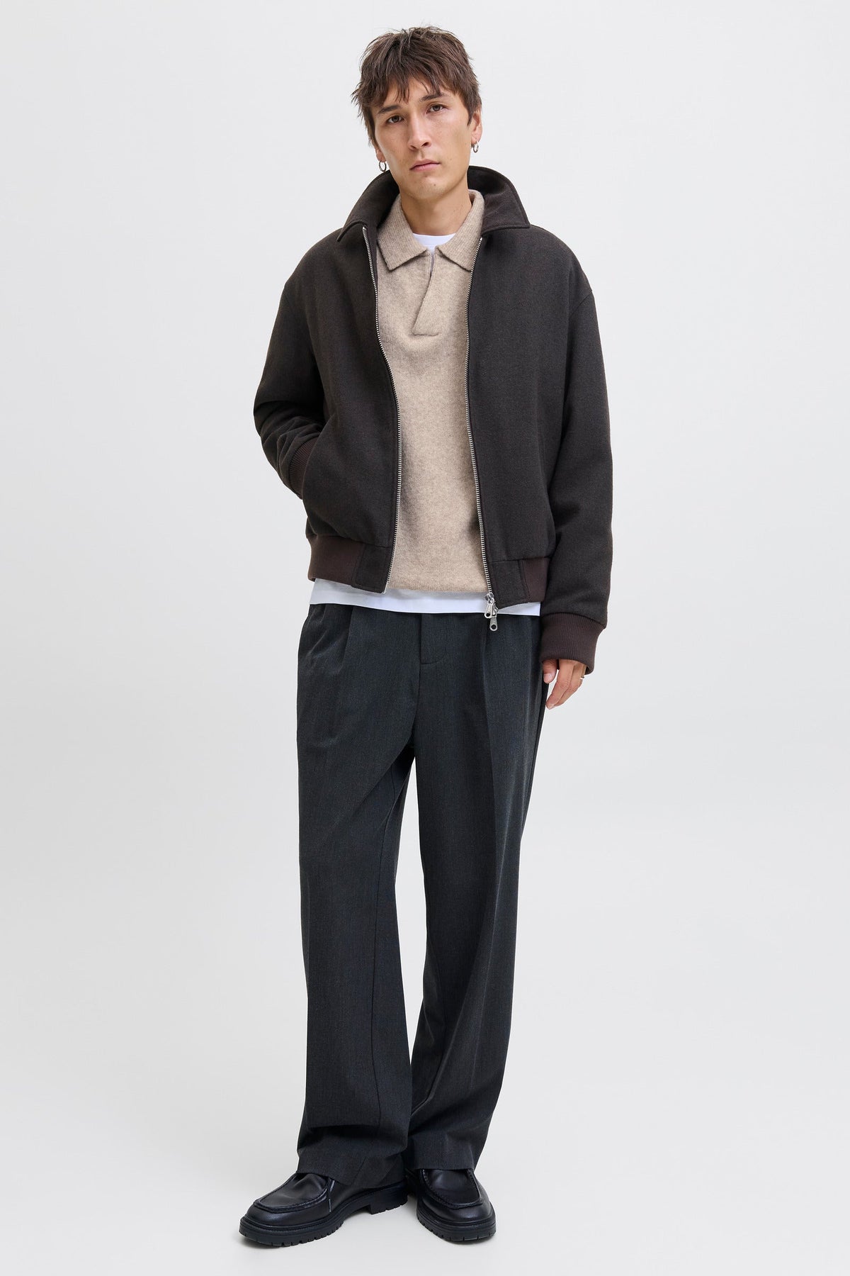 Jack & Jones Soho Ollie Knit Split Neck Atmosphere
