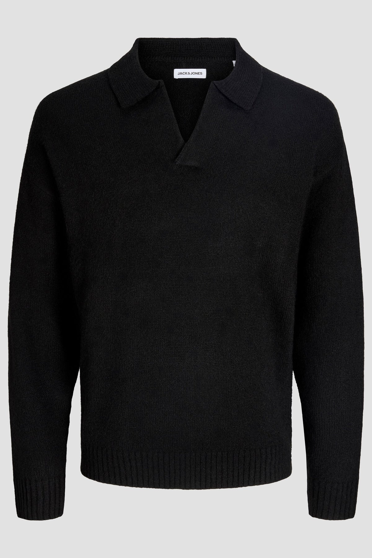 Jack & Jones Soho Ollie Knit Split Neck Black