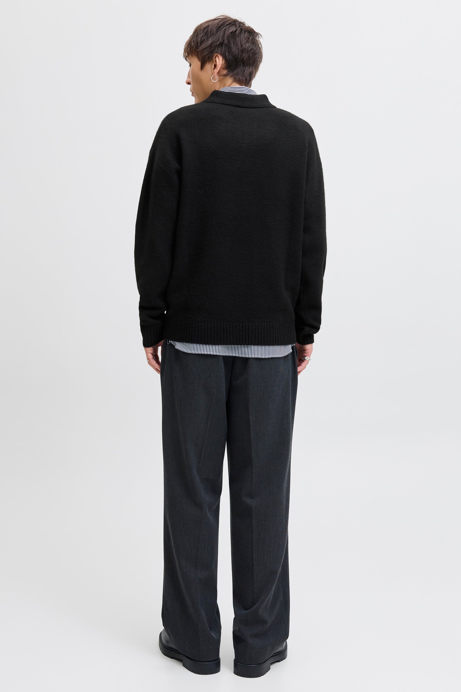 Jack & Jones Soho Ollie Knit Split Neck Black