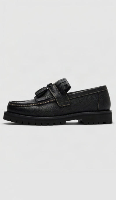 Selected Holger Leather Kiltie Tassel Loafer Black