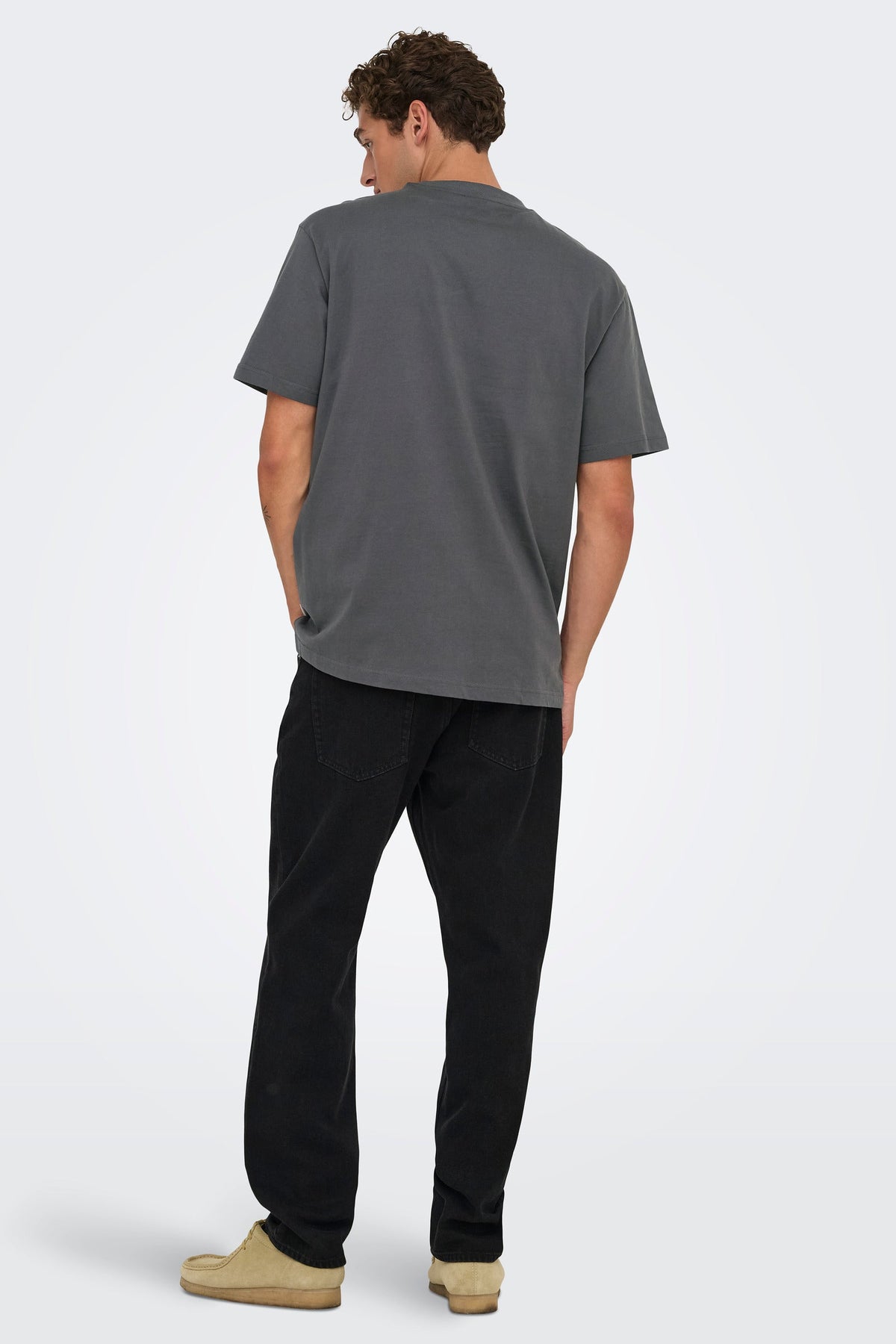 Only & Sons Fred Life Relaxed Fit SS Tee Noos Grey Pinstripe