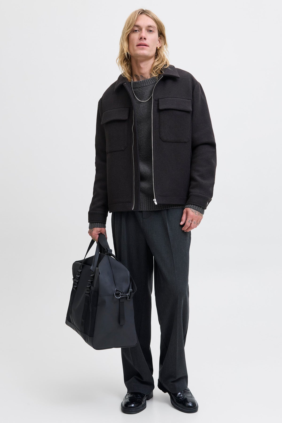 Jack & Jones Soho Ollie Knit Crew Neck SN Asphalt