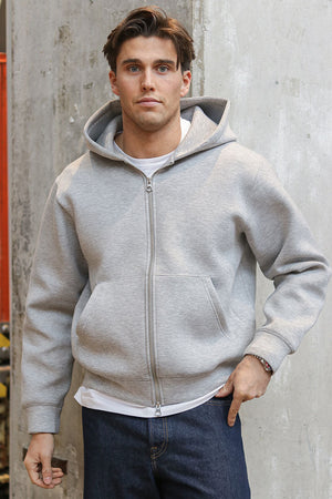 Jack & Jones Cover Scuba Sweat Zip Hood Lichtgrijs Melange