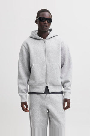 Jack & Jones Legacy Sweat Scuba Zip Hoodie Light Grey Melange