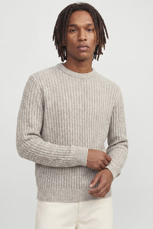 Jack & Jones Axon Knit Crew Neck Sea Salt Twisted