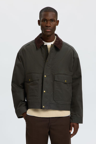 Selected Montana Waxed Cotton Jacket Peat