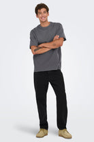 Only & Sons Fred Life Relaxed Fit SS Tee Noos Grey Pinstripe