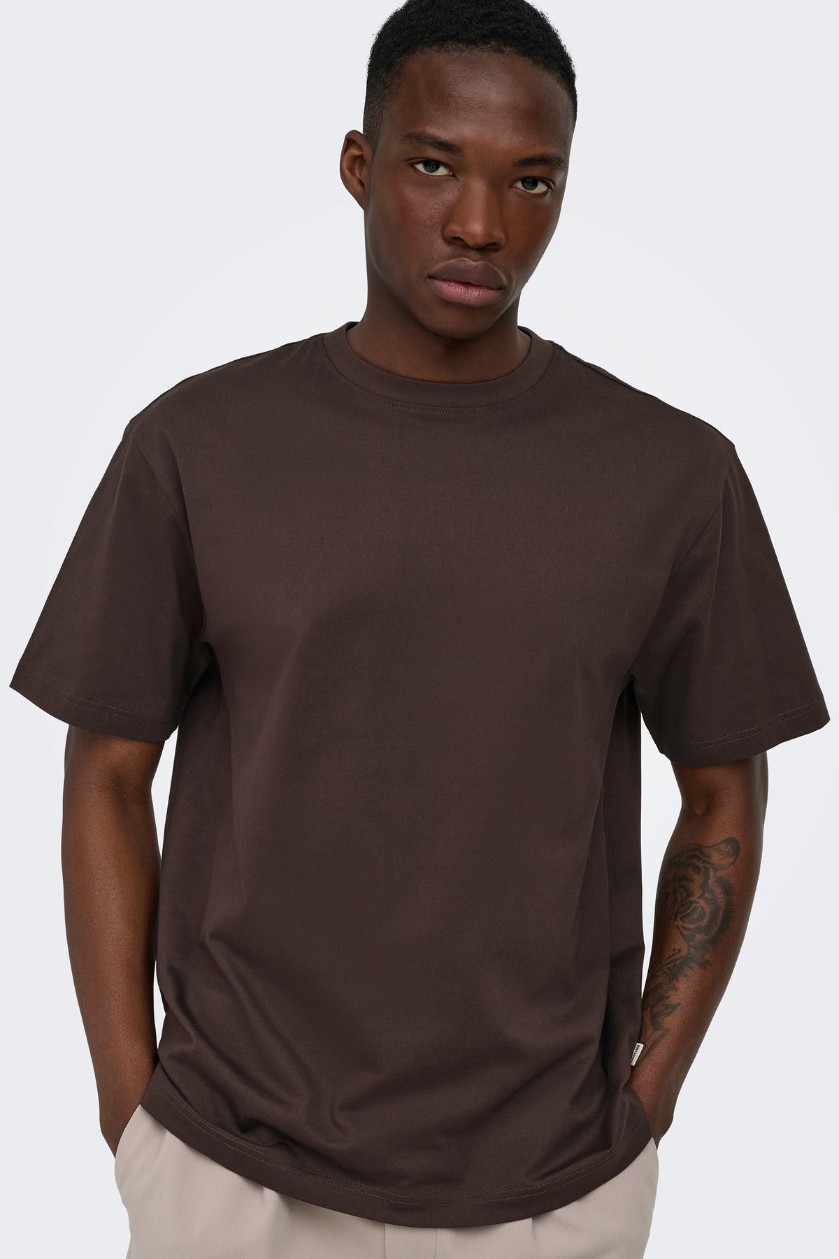Only & Sons Fred Life Relaxed SS Tee Coffee Bean