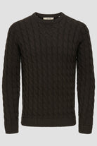 Only & Sons Kicker Cable Knit Crew Neck Coffee Bean