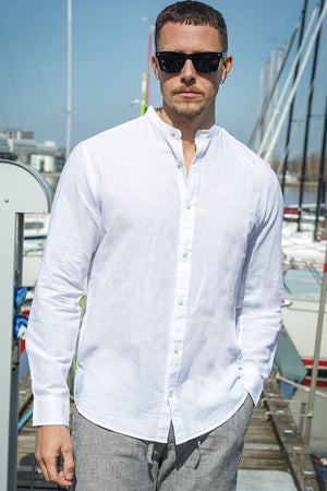 Jack & Jones Summer Band Shirt LS White