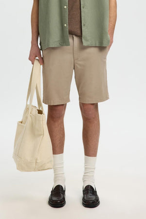 Selected Slim Miles Flex Shorts Greige