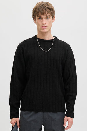 Jack & Jones Bradley Carter Knit Crew Neck Black