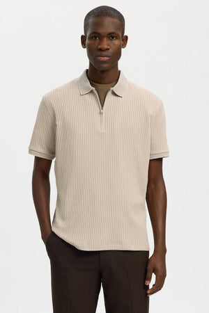 Selected Fave Polo SS Oatmeal