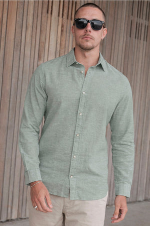 Jack & Jones Summer Linen Blend Shirt L/S New Sage