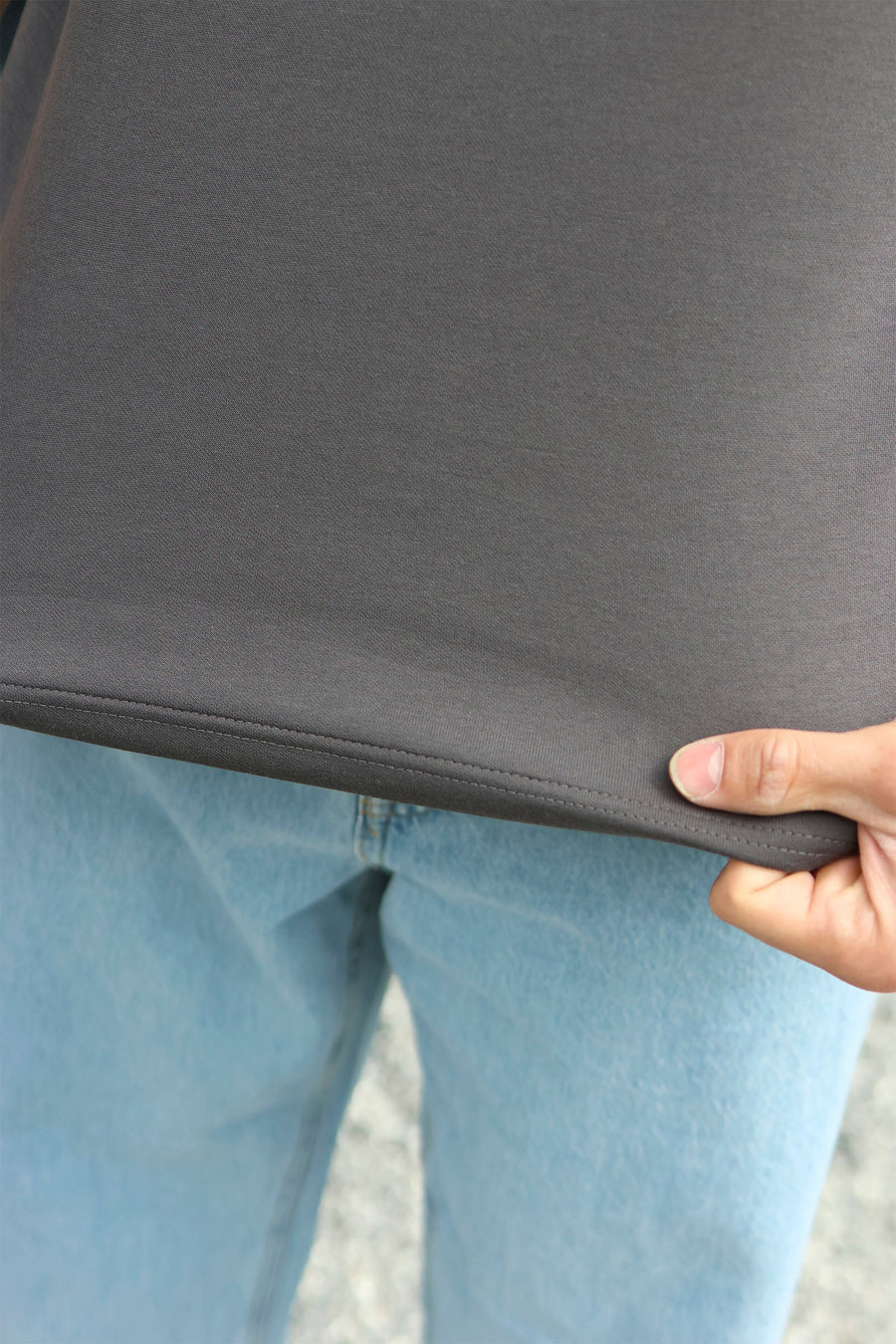 Only & Sons Caspian Airflex Boxy SS Tee Grey Pinstripe