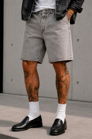 Jack & Jones Jjitony Jjoriginal Grey Denim Short