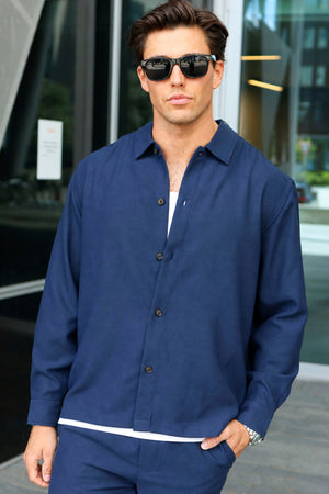 Only & Sons Hansi Ario LS Shirt Relaxed Sky Captain