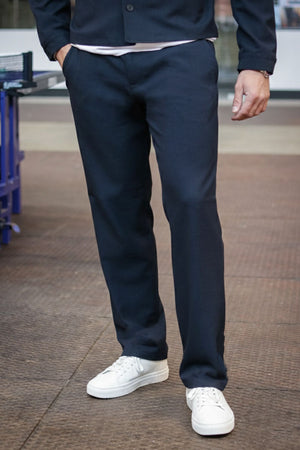 Selected Straight Robert String Pant Dark Sapphire