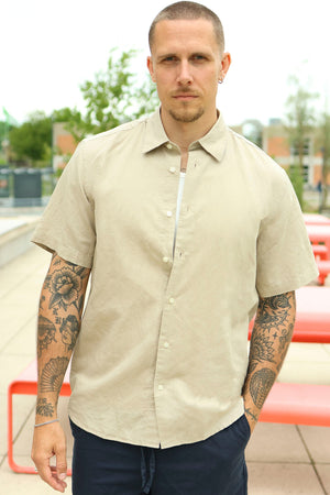 Selected Clay Linenblend SS Shirt Pure Cashmere