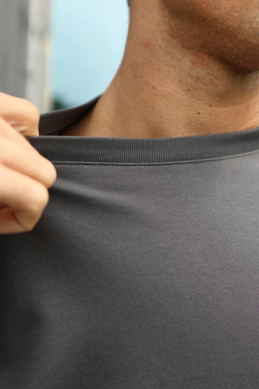 Only & Sons Caspian Airflex Boxy SS Tee Grey Pinstripe