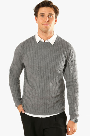Kronstadt Cable Cotton Knit Lt Grey Mix