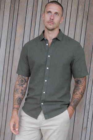 Only & Sons Caiden Life SS Solid Linen Blend Shirt Kambaba