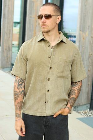 Only & Sons Tile Corduroy 0111 SS Shirt Chinchilla