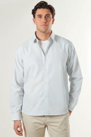 Selected Timben Stripe LS Poplin Shirt Cashmere Blue