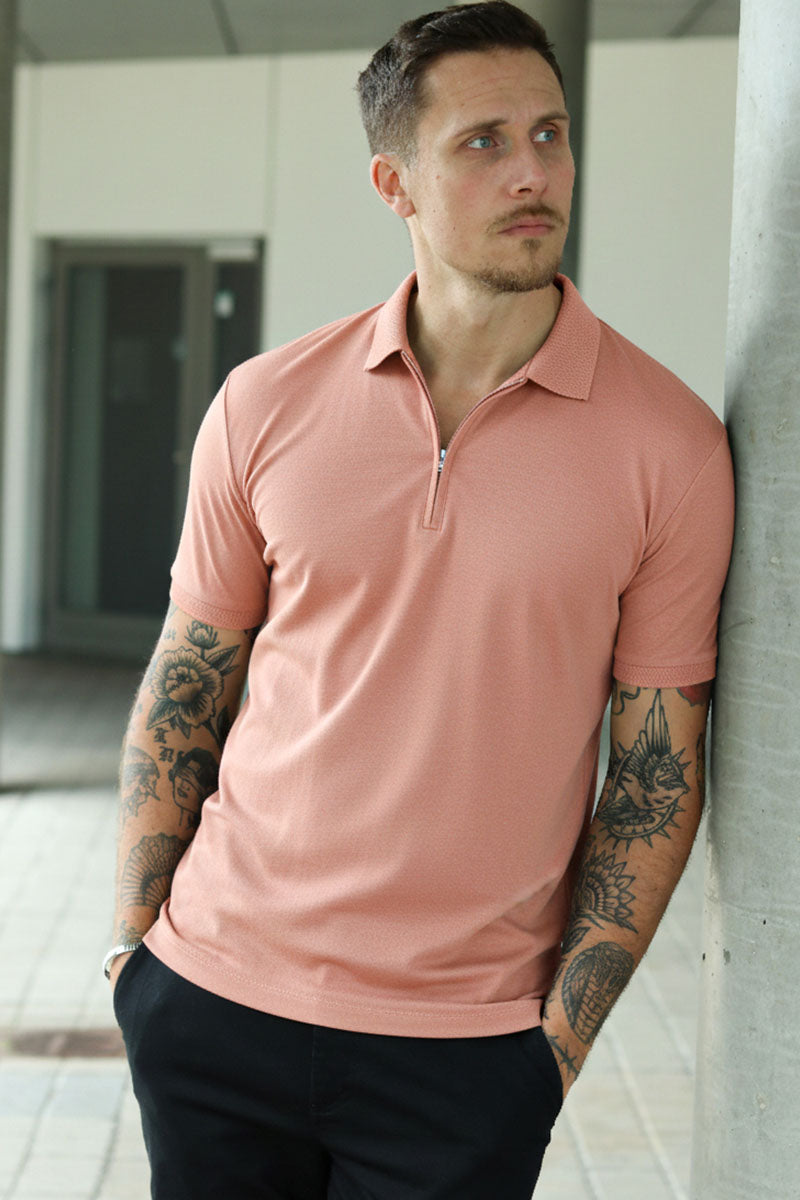 Selected Fave Zip Ss Polo Rozenacht