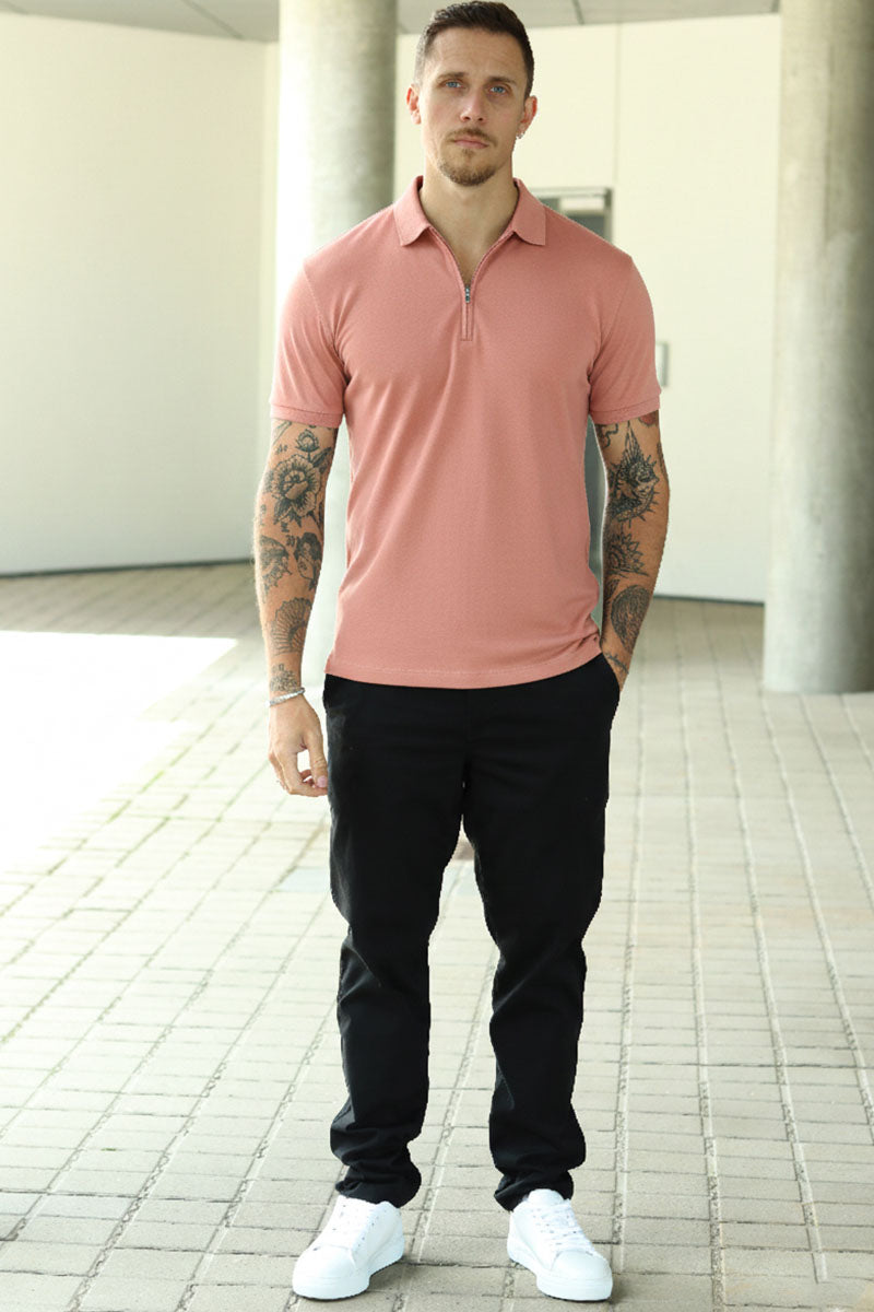 Selected Fave Zip Ss Polo Rozenacht