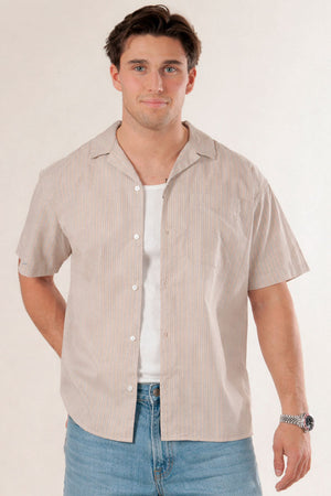 Jack & Jones Cody Poplin Resort Shirt SS Oxford Tan