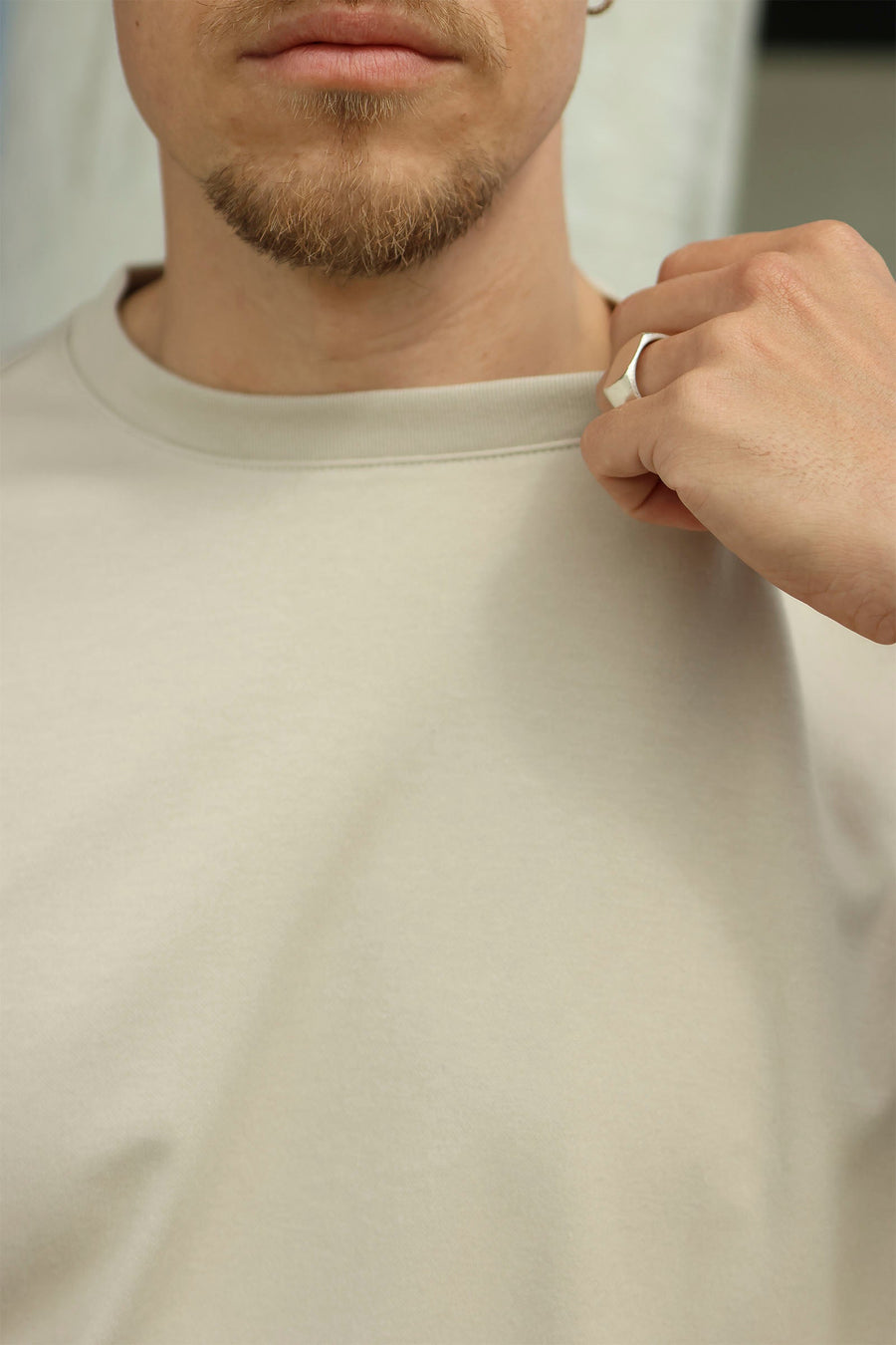 Only & Sons Caspian Airflex Boxy SS Tee Silver Lining