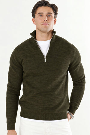 Selected Dane LS Structure Knit Half Zip Forest Night