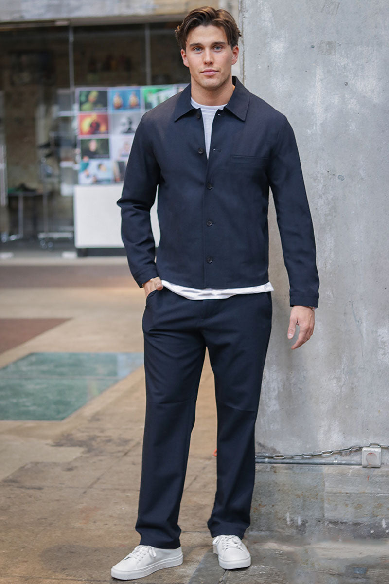 Selected Straight Robert String Pant Dark Sapphire