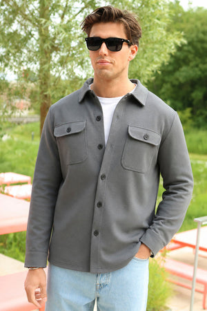 Only & Sons New Kodyl Overshirt Grey Pinstripe