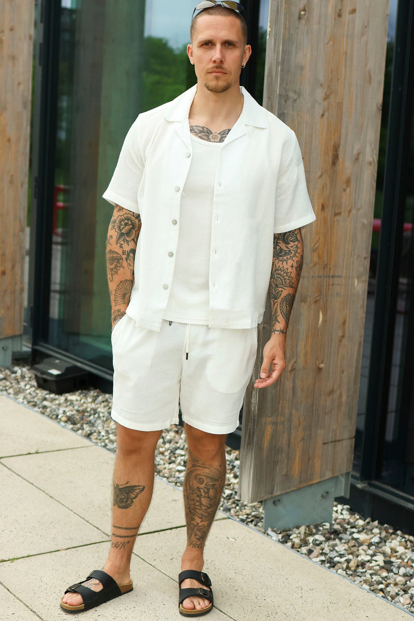 ONLY & SONS Bertil Waffle Shorts Cloud Dancer