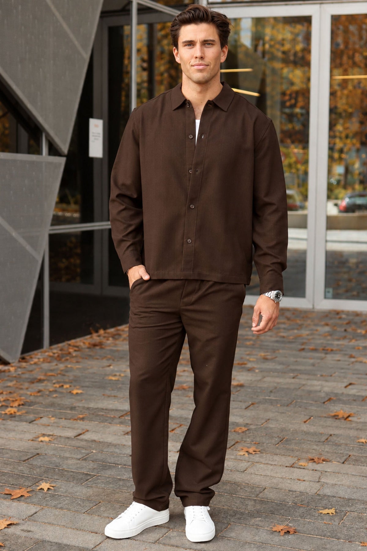 Only & Sons Hansi Relaxed Ario LS Shirt Coffee Bean