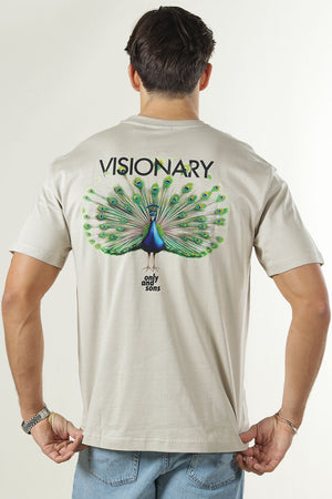 Only & Sons Fred Rlx Ss Print Tee Silver Lining