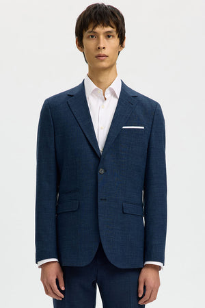 Selected Oasis Linen DB Blazer Dark Navy