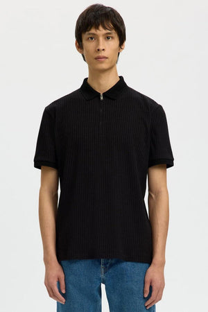 Selected Fave Struktur SS Polo Black