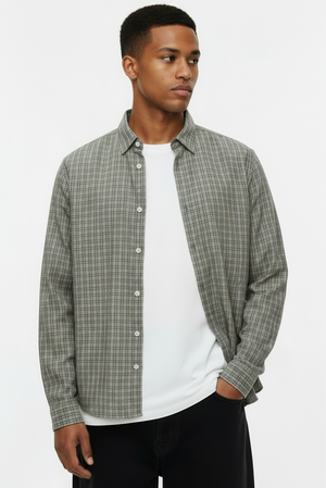 Jack & Jones Fade Overdyed Loose Fit LS Shirt Vapor Blue
