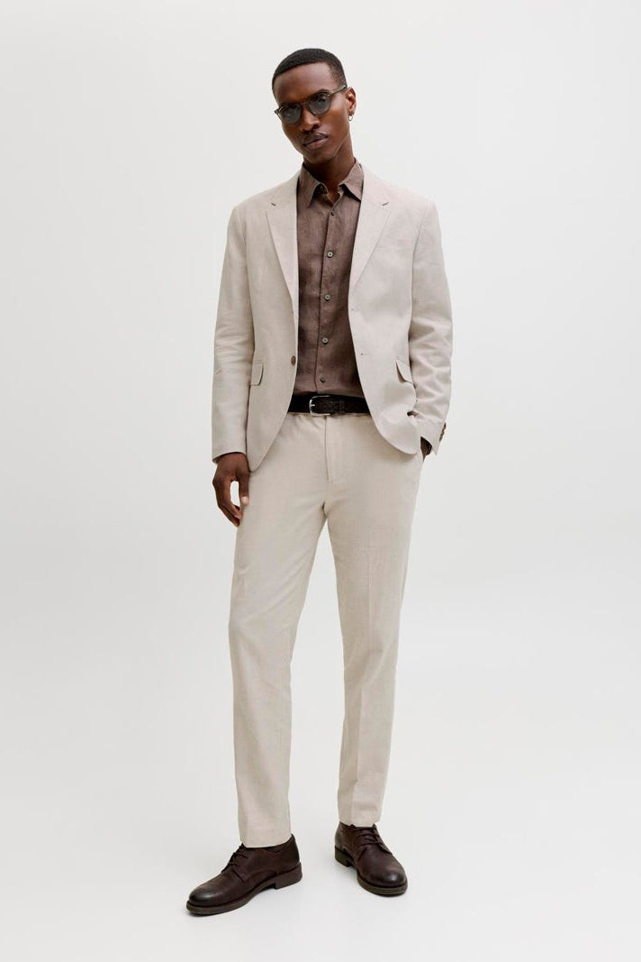 Jack & Jones Martin Sommer Trousers Linen Blend Ancient Scroll