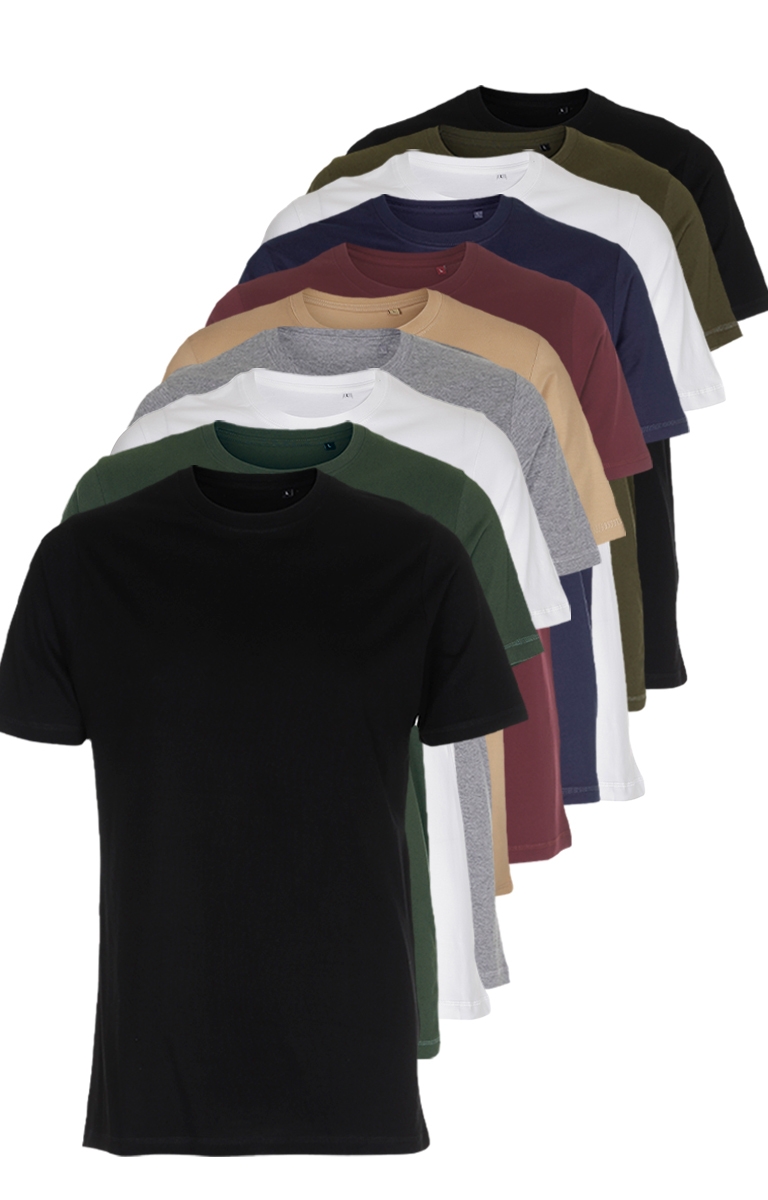 Mix & Match: 10 x Organic Basic T-shirts: 90€ (9€ PER STUK)