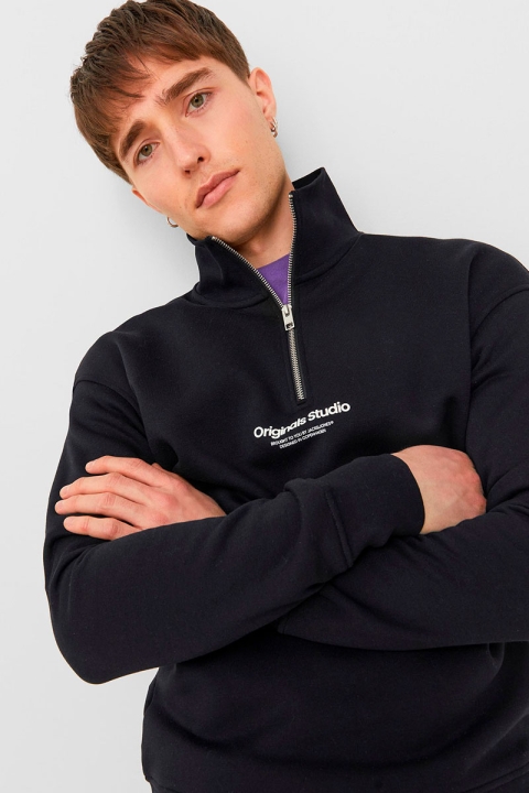 Jack & Jones Vesterbro Sweat Half Zip Black