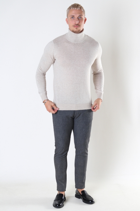 Jack & Jones EMIL KNIT ROLL NECK Oatmeal