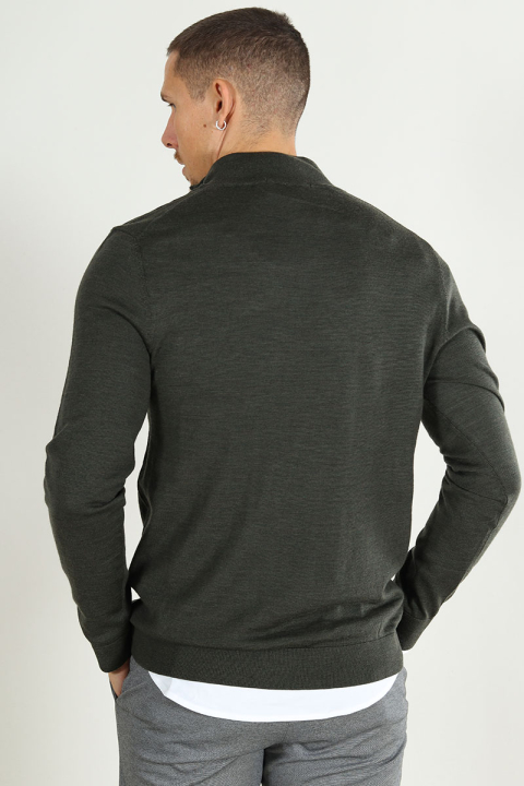 Selected Tray LS Merino Knit Half Zip Forest Night