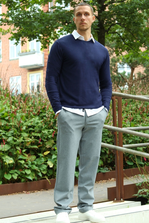 JEFF GREYSON CREW KNIT Navy